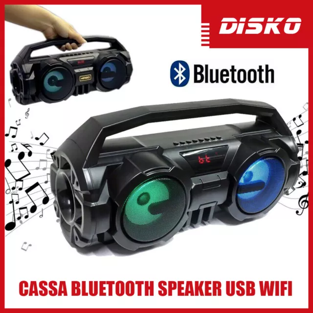 Cassa Bluetooth Altoparlante Speaker Usb Wifi 40W Portatile Wireless Kimiso Kms1