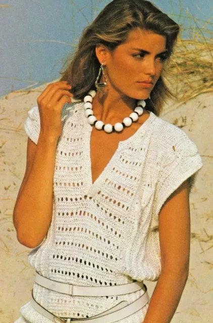 1105 Lady Summer Top 32-38" DK Vintage Knitting Pattern Reprint