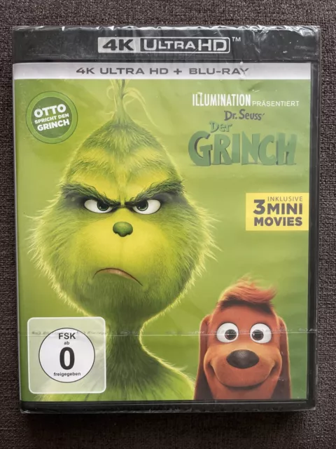 DER GRINCH 4K+Bluray Deutsche Version Zustand Neu! Aus Sammlung Auflösung!