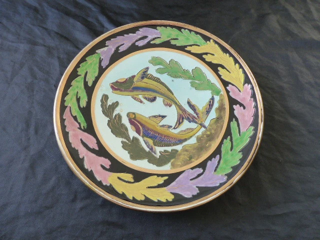 Vintage Plat Ou Assiette Decorative En Ceramique De Monaco Kerina Decor Poissons