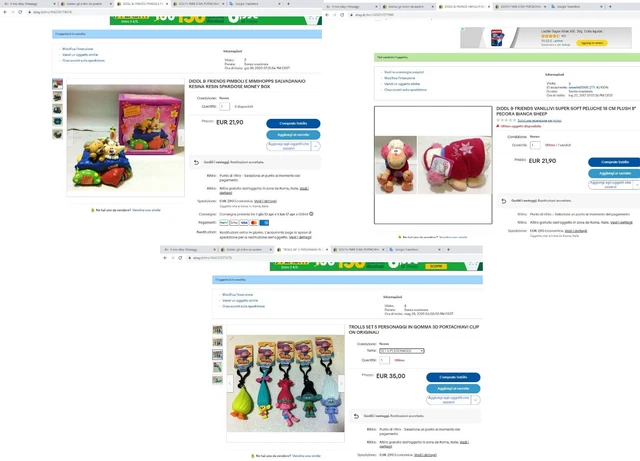 Diddl E Friends Lotto 3 Oggetti Come Da Foto Salvadanaio + Peluche + Set Figure