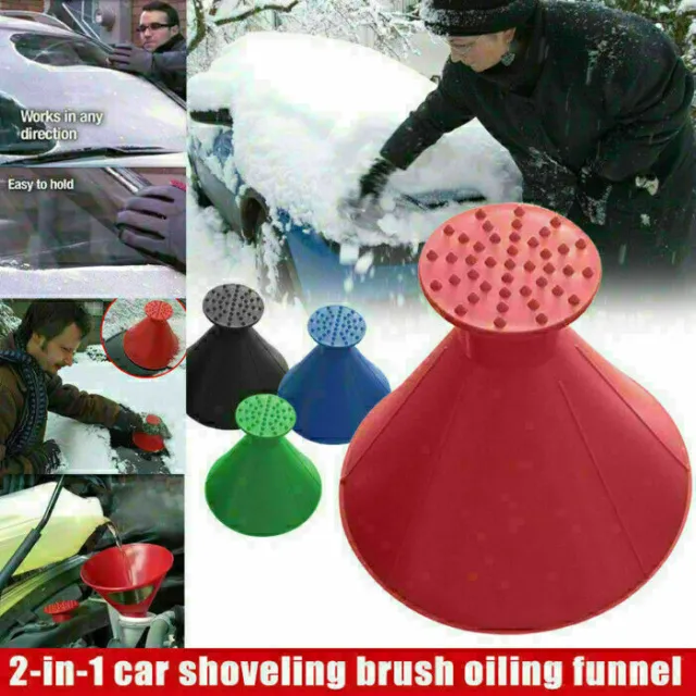 Magical Car Windshield Ice Snow Remover Scraper Tool Shaped Round Funnel Cone