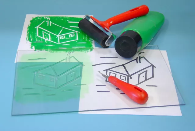 2 Klar Transparent Einfach Carve Linoleum Block Weich Fliese Drucken Bretter