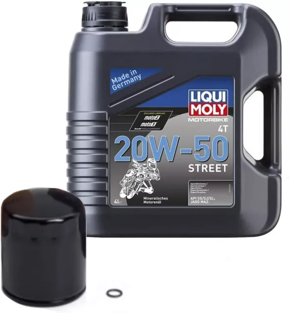 Set 4L Engine Oil LIQUI MOLY Street 20W50 Mineral Motorcycle Harley Davidson