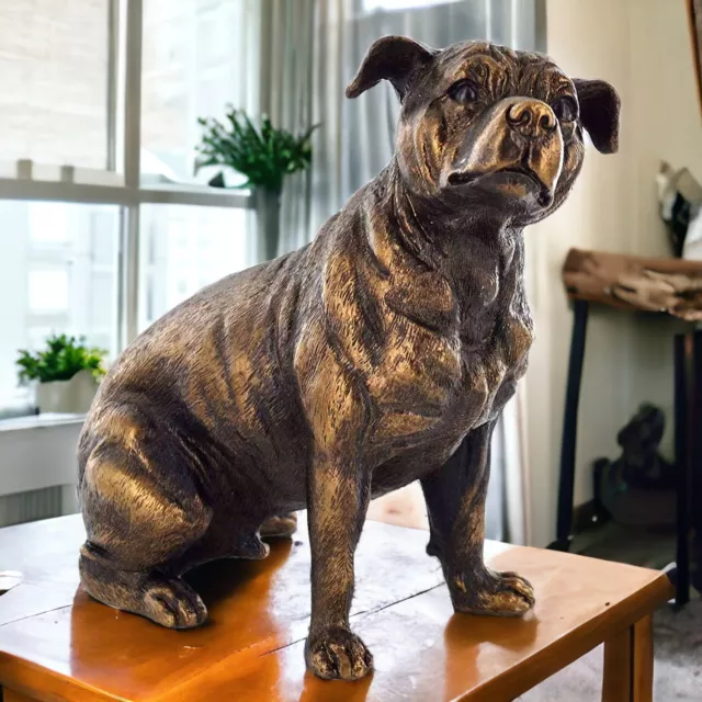 Staffordshire Bull Terrier Bronze Effect Statue Dog Sculpture Figure Ornament