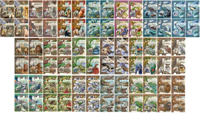 Wild Animals of the World long set 76 s/s MNH stamp collection FREE SHIP #CNA129