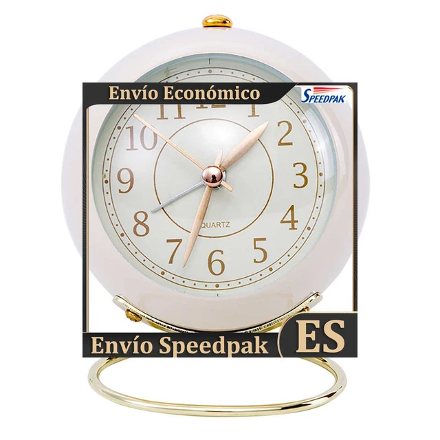 A/A Enouk - Reloj despertador analógico con luz de noche para niños es