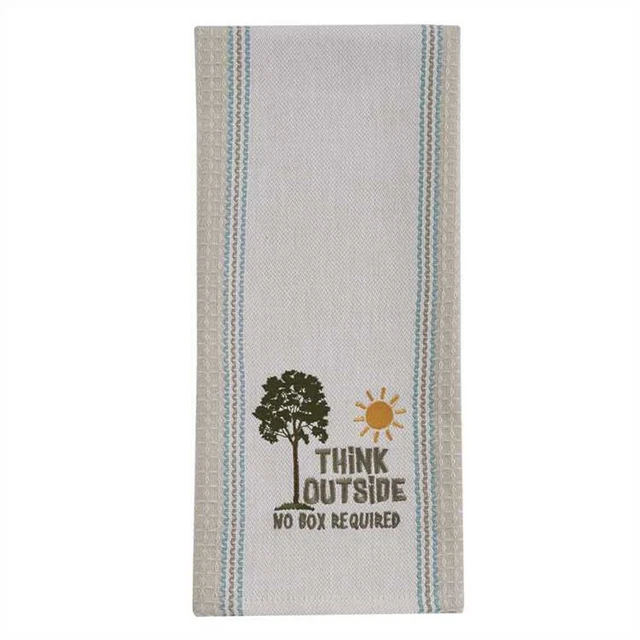 Park Designs Think Outside No Box Required Embroidered Kitchen Dish Towel