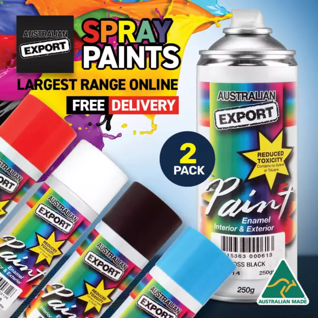 Australian Export 2PK 250g Aerosol Spray Paint Cans FREE SHIP Bulk Buys