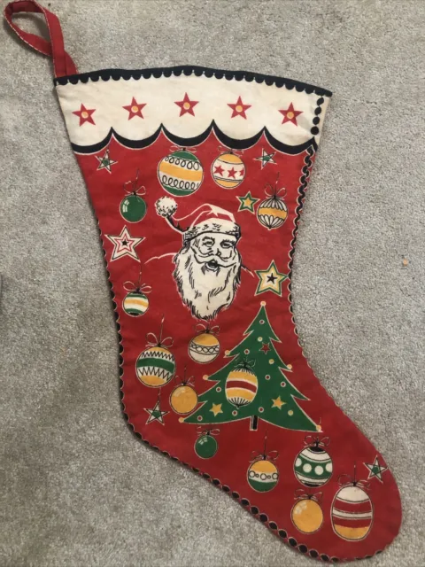 Vintage Santa Christmas Stocking - Double Sided