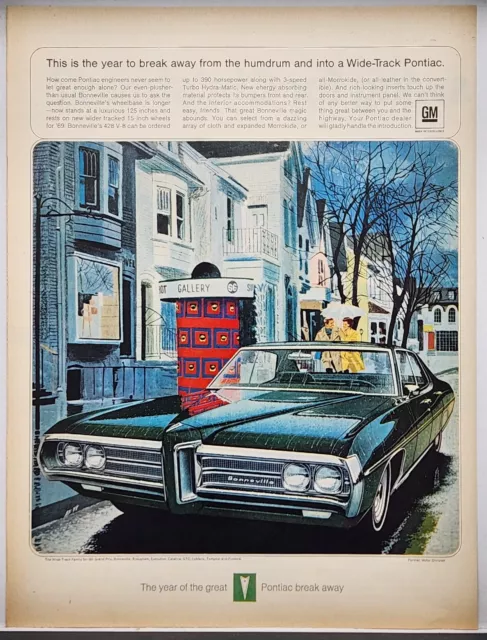 1968 Pontiac Bonneville Sedan The Year Of The Great Break Away Vintage Print Ad