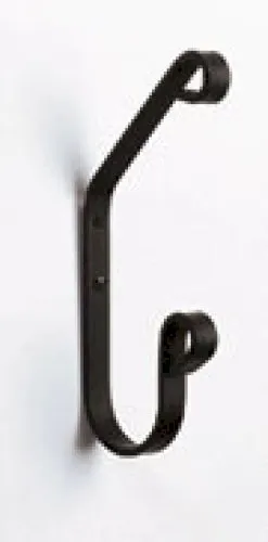 Wrought Iron Single Coat Hook 6.5" Long Black Wall Hanging Decor Hanger Accent