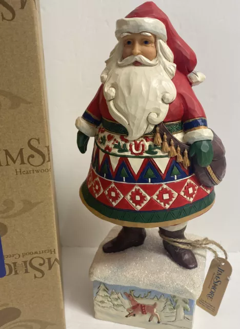 Jim Shore Heartwood Creek Santa on Base Figurine Feeling Festive In The Frost Jim Shore Heartwood Creek Santa on Base Figurine Feeling Festive In The Frost