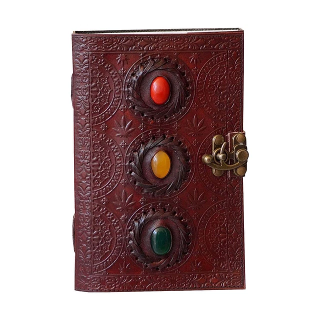 Carnet De Croquis / Journal Relié Cuir Vintage - Fait Main, Format 7x5 Pouces, Papier Dessin, Fabriqué En Inde