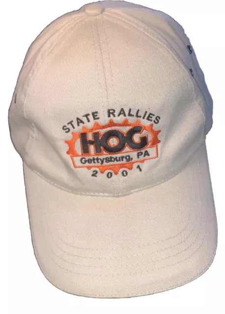 Vintage HOG State Rallies Gettysburg 2001 Strapback cap hat Harley Davidson