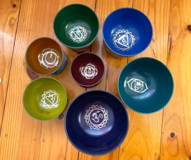 Singing bowl set-Chakra set singing bowl-Tibetan singing bowl-Chakra Healing