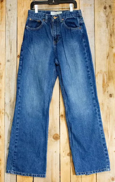 Girl's Arizona Jean Co. Dark Wash Bootcut Denim Blue Jeans size 14 Slim 26x29