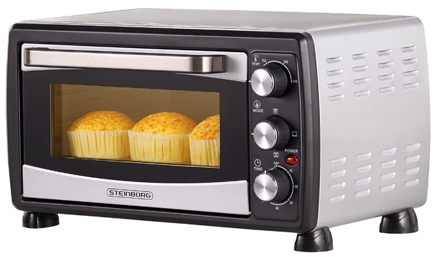Mini Backofen 20 Liter Pizza-Ofen 3in1 Backofen mit Umluft Minibackofen