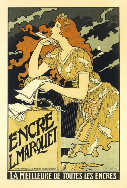 Repro Art Nouveau Style Advertising Print 'Encre L.Marquet' #2