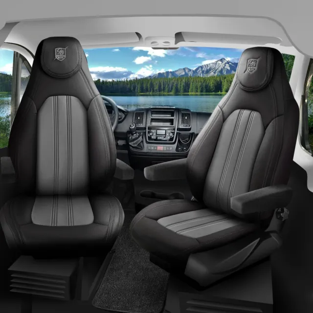 Pkw Sitzbezüge passend für VW Polo in Schwarz Grau Pilot 9.2
