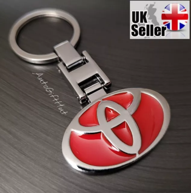 Toyota Car Keyring Keychain Car Logo Both Sides Aygo Yaris Auris C-HR UK Stock