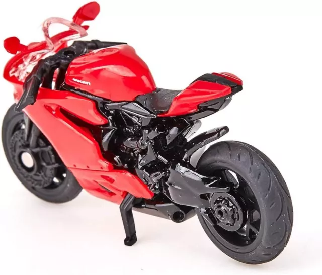 siku 1385, Ducati Panigale 1299 Motorbike, Metal/Plastic, Red, Fold-out stand 3