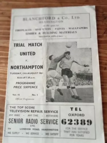 Oxford United v Northampton Town 1963 Trial Match