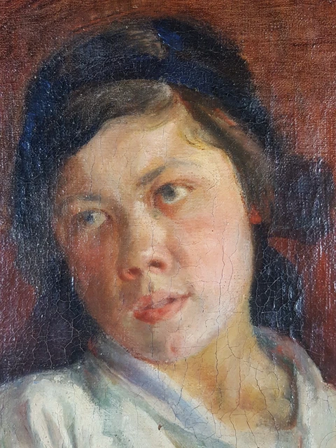 Portrait au pastel d'un enfant du début du 20e siècle
