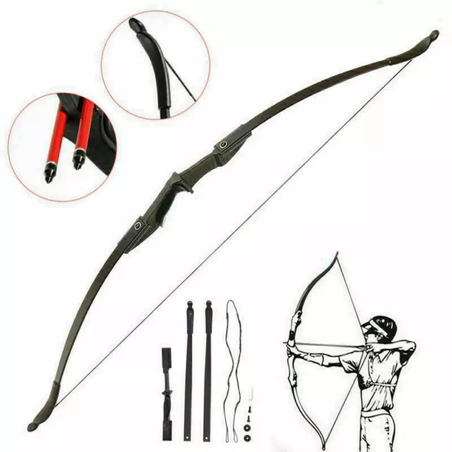 57" Takedown Recurve Bow Fiberglass Arrows Set 40lbs Archery Bow Hunting Shoot 3