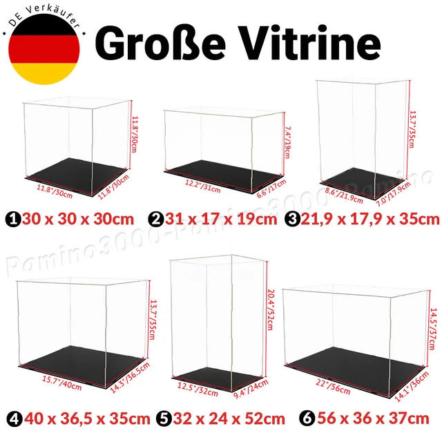 Große Acryl Vitrine Einzelvitrine Plexiglas 55cm L Figure Modellautos Große Acryl Vitrine Einzelvitrine Plexiglas 55cm L Figure Modellautos