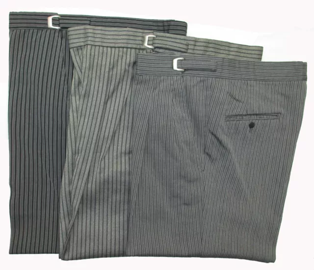 Men's Grey & Black Hickory Striped Pants *Damaged Closeout* 33-35" Waist