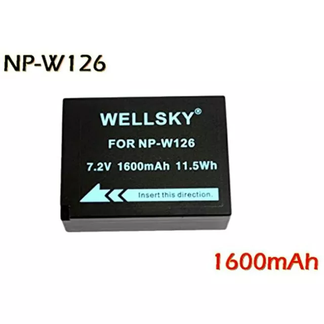 USED WELLSKY FUJ-NP-W126+USB NP-W126S NP-W126 Compatible Battery 1600mAh 1 pc 2