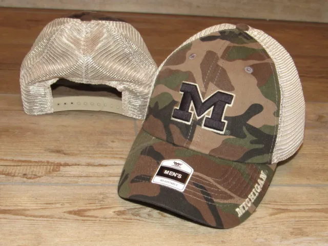 Michigan Wolverines Fan Favorite Military Camo Mesh Snapback Hat Cap size Men's
