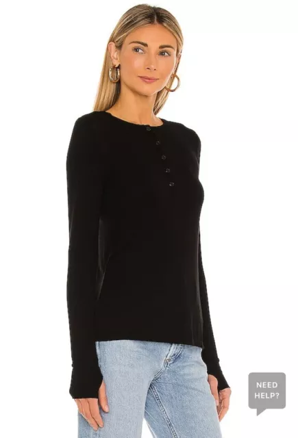 Michael Lauren Vance Henley Black Long Sleeve Basic S NWOT $72 2