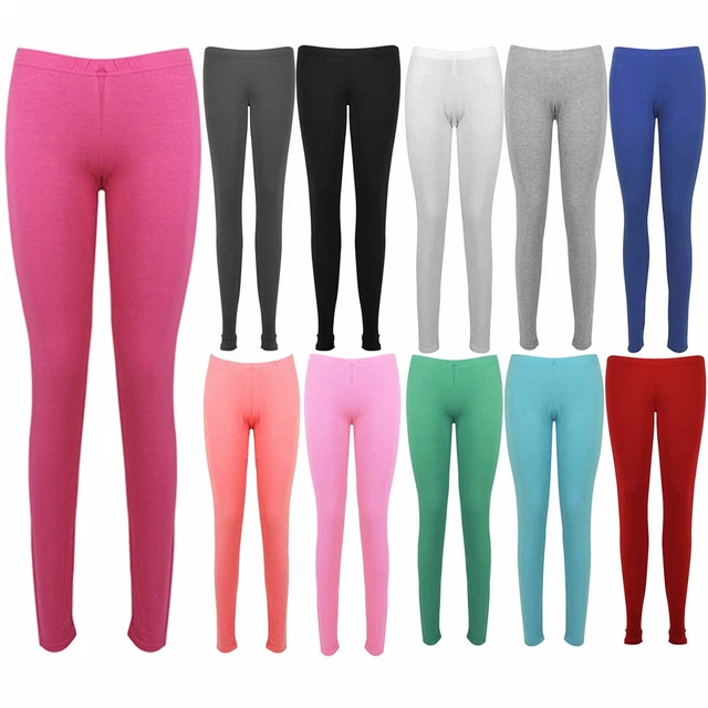 Childrens Ladies Girls Skinny Fit Full Length Stretchy Jeggings Trouser Leggings
