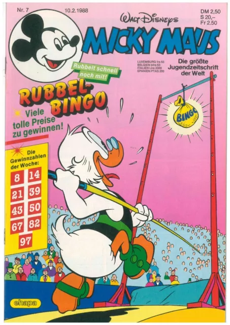 Micky Maus Comic Heft Nr.7-1988 Kpl. ungelesen Z 0-1/1 (M25