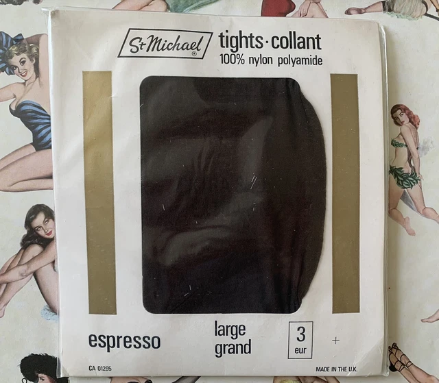 Nuove collant da espresso vintage St Michael M&S taglia grandi fianchi fino a 42"" confezione sigillata