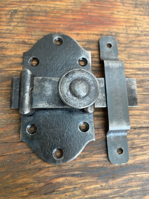 Gros Verrou De Porte Ancien Importante Fermeture Fer Forgé