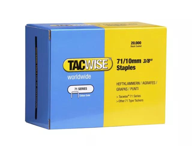 Tacwise 0369 Typ 71/10 mm verzinkte Polsterheftklammern, 20.000er Pack