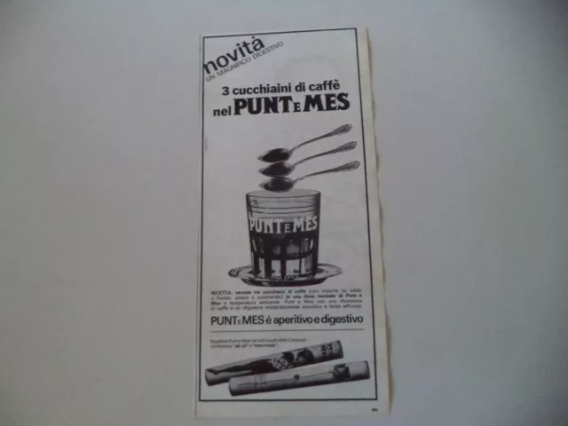 advertising Pubblicità 1967 CARPANO PUNT E  MES