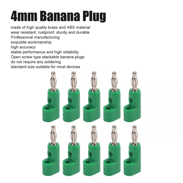 Banana Plug High 10 Pcs 4 Mm Professional Stable Solder-Free Stackable Contact