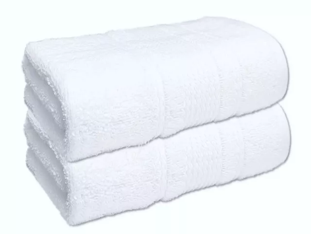 6x White Hand Towels 600 GSM Egyptian Cotton Soft Fluffy Bathroom Spa Saloon Gym 3