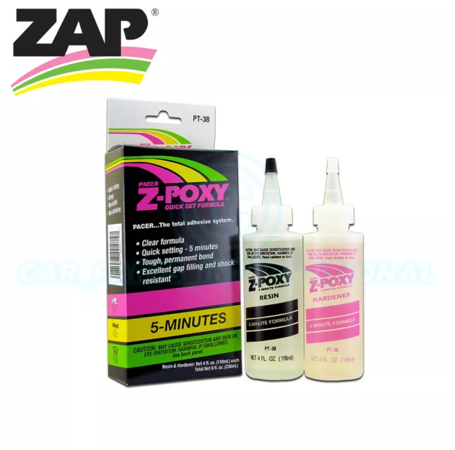 ZAP Colle - Z-Poxy 2 Pièce 5 Minute Résine Set - 227ml Paquet - PT38