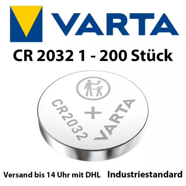 VARTA CR2032 CR 2032 Menge 10 bis 50 Knopfzelle Lithium Knopfbatterie Batterie