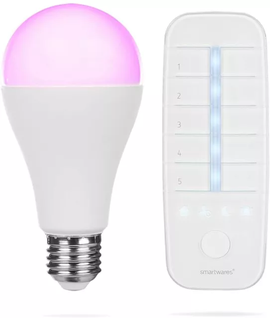 Smartwares E27 LED Leuchtmittel mit Fernbedienung dimmer Farbwechsel Birne Lampe