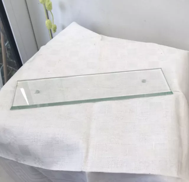 French Door Finger Push plate beveled clear glass 10 1/2” x 3” antique heavy
