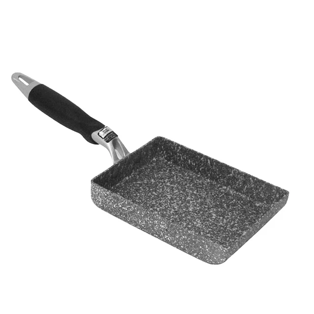 Cubierta antiadherente sartén rectangular piedra médica sartén huevo plano