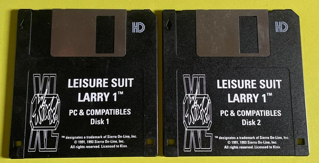Leisure Suit Larry X2 Kixx. 1993 Sierra PC Video Game Floppy Disc VERY RARE