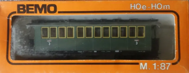 BEMO  3011 802   (Spur H0m)   Personenwagen KBI in grün - 3. Klasse + OVP