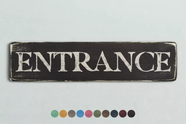 ENTRANCE Vintage Style Wooden Sign. Shabby Chic Retro Home Gift